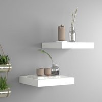 Berkfield Home Floating Wall Shelves 2 pcs White 23x23.5x3.8 cm MDF