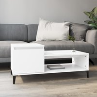 Berkfield Home Coffee Table White 100x50x45 cm Engineered Wood | Size: 100 x 50 x 45 cm