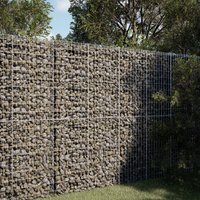 Berkfield Home Gabion Basket with Cover 100x50x200 cm Galvanised Iron in Silver | Size: 100 x 50 x 200 cm