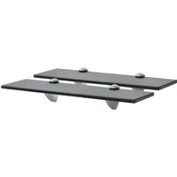 Berkfield Home Floating Shelves 2 pcs Glass 40x20 cm 8 mm in Black