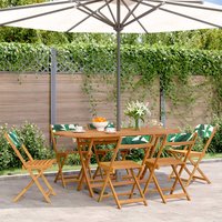 Berkfield Home Folding Garden Chairs 6 pcs Green Fabric & Solid Wood