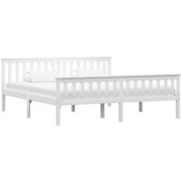 Berkfield Home Bed Frame White Solid Pinewood 180x200 cm Super King