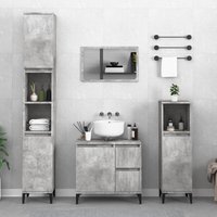 Berkfield Home Bathroom Cabinet Concrete Grey 30x30x190 cm Engineered Wood | Size: 30 x 30 x 190 cm