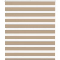 Berkfield Home Zebra Blind Sand Brown 135x100 cm Fabric Width 130.9 cm Polyester