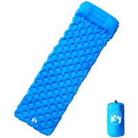 Berkfield Home Inflating Camping Mattress with Pillow 1-Person Blue