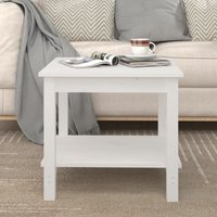 Berkfield Home Coffee Table White 50x50x45 cm Solid Wood Pine | Size: 50 x 50 x 45 cm