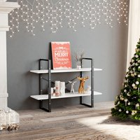 Berkfield Home 2-Tier Book Cabinet White 100x30x70 cm Engineered Wood | Size: 100 x 30 x 70 cm