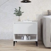 Berkfield Home Side Table High Gloss White 50x46x50 cm Engineered Wood | Size: 50 x 46 x 50 cm