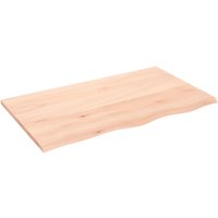 Berkfield Home Wall Shelf 100x60x2 cm Untreated Solid Wood Oak in Brown | Size: 100 x 60 x 2 cm