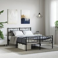 Metal Bed Frame Headboard Footboard 160x200 cm