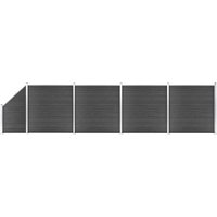 Berkfield Home Fence Panel Set WPC 792x in Black