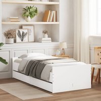 Berkfield Home Bed Frame with Drawers without Mattress White 90x200 cm