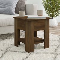 Berkfield Home Coffee Table Brown Oak 40x40x42 cm Engineered wood | Size: 40 x 40 x 42 cm