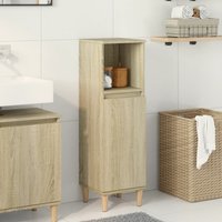 Berkfield Home Bathroom Cabinet Sonoma Oak 30x30x100 cm Engineered Wood in Brown | Size: 30 x 30 x 100 cm