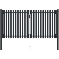 Berkfield Home Double Door Fence Gate Steel 306x200 cm Anthracite