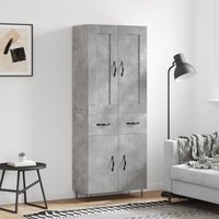 Highboard Concrete 69.5x34x180 cm Engineered Wood