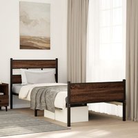 Berkfield Home Bed Frame without Mattress Brown Oak 90x200 cm Engineered Wood