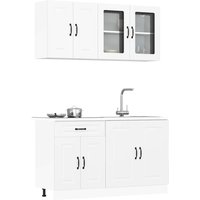 Berkfield Home 4 Piece Kitchen Cabinet Set Kalmar White Engineered Wood
