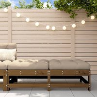 Berkfield Home Garden Footstools with Cushions 2pcs Honey Brown Solid Wood Pine