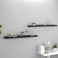 Berkfield Home Floating Wall Shelves 2 pcs Black 120x23.5x3.8 cm MDF