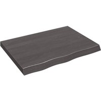 Berkfield Home Wall Shelf Dark Grey 80x60x(2-6) cm Treated Solid Wood Oak in Brown