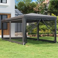 Berkfield Home Party Tent with 6 Mesh Sidewalls Anthracite 3x6 m HDPE in Black