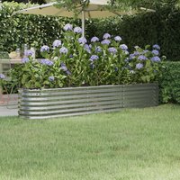 Garden Raised Bed Powder coated Steel 224x40x36 cm x 40 x 36 cm