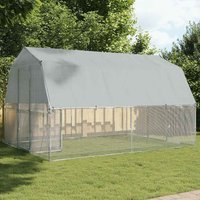 Berkfield Home Bird Cage with Door Silver Galvanised Steel