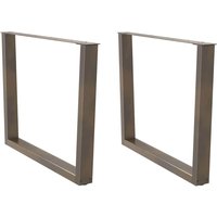 Berkfield Home Dining Table Legs V-Shape 2 pcs Natural Steel 100x(72-73.3) cm Steel in Brown