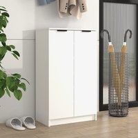 Berkfield Home Shoe Cabinet White 59x35x100 cm Engineered Wood | Size: 59 x 35 x 100 cm