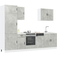 7 Piece Kitchen Cabinet Set Kalmar Concrete Engineered Wood