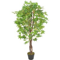 Berkfield Home Artificial Plant Maple Tree with Pot Green 120 cm