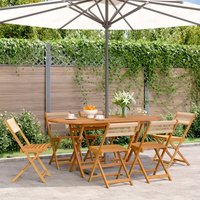 Berkfield Home Folding Garden Chairs 6 pcs Beige Solid Wood Acacia