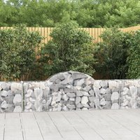 Berkfield Home Arched Gabion Baskets 6 pcs 200x30x60/80 cm Galvanised Iron in Silver