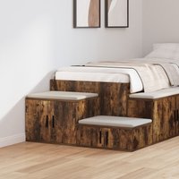 Berkfield Home Storage Cabinet in Smoked Oak - 108x41x40 cm - Made of Engineered Wood in Brown | Size: 108 x 41 x 40 cm