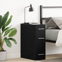 Berkfield Home Apothecary Cabinet Black Oak 20x45.5x60 cm Engineered Wood