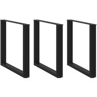 Berkfield Home Coffee Table Legs U-Shaped 3 pcs Black 90x(72-73) cm Steel