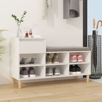 Berkfield Home Shoe Cabinet White 102x36x60 cm Engineered Wood | Size: 102 x 36 x 60 cm