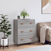 Berkfield Home Chest of Drawers Grey Sonoma 69.5x34x90 cm Engineered Wood