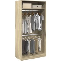 Berkfield Home Wardrobe Sonoma Oak 100x50x200 cm Engineered Wood in Brown | Size: 100 x 50 x 200 cm