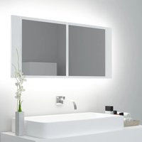 Berkfield Home LED Bathroom Mirror Cabinet White 100x12x45 cm | Size: 100 x 12 x 45 cm