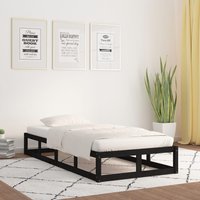 Berkfield Home Bed Frame Black 75x190 cm Small Single Solid Wood