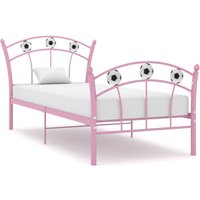 Berkfield Home Bed Frame with Football Design Pink Metal 90x200 cm