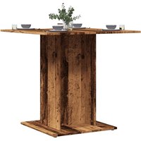 Berkfield Home Dining Table Old Wood 80x80x75 cm Engineered Wood in Brown | Size: 80 x 80 x 75 cm