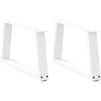 Berkfield Home Dining Table Legs V-Shape 2 pcs White 70x(30-31.3) cm Steel