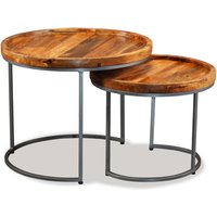 Berkfield Home Side Table Set 2 Pieces Solid Mango Wood in Brown
