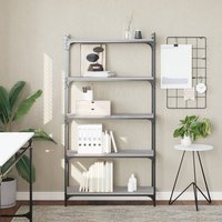 Berkfield Home Bookcase 5-Tier Grey Sonoma 80x30x154 cm Engineered Wood | Size: 80 x 30 x 154 cm