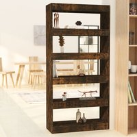 Berkfield Home Book Cabinet/Room Divider Smoked Oak 80x30x166 cm Engineered Wood in Brown | Size: 80 x 30 x 166 cm