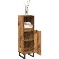 Berkfield Home Bathroom Cabinet Old Wood 30x30x100 cm Engineered Wood in Brown | Size: 30 x 30 x 100 cm