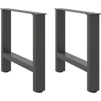 Berkfield Home Coffee Table Legs Anthracite 2 pcs 60x(42-43) cm Steel